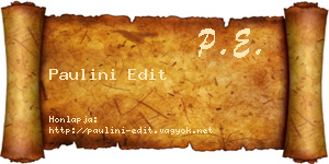 Paulini Edit névjegykártya